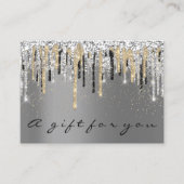 Geschenkgutschein Schönheit Shop Haarnagel Silber Visitenkarte (Vorderseite)