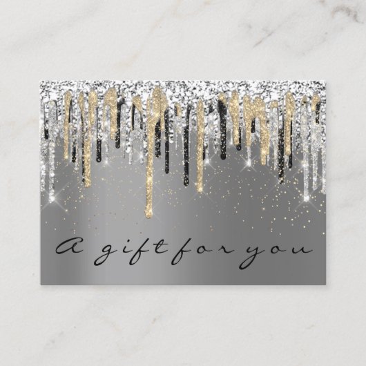 Geschenkgutschein Schönheit Shop Haarnagel Silber Visitenkarte (Vorderseite)