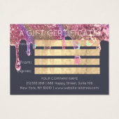 Geschenkgutschein Schönheitshaar Makeup Gold Tropf (Rückseite)