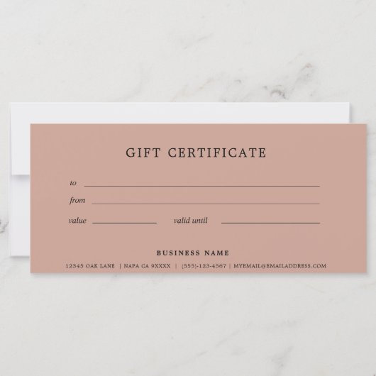 Geschenkgutschein Schwarze Rose Gold Rosa (Rückseite)