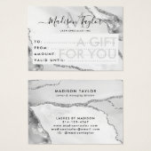 Geschenkgutschein Silberner Glitzer Agate (Vorne & Hinten)