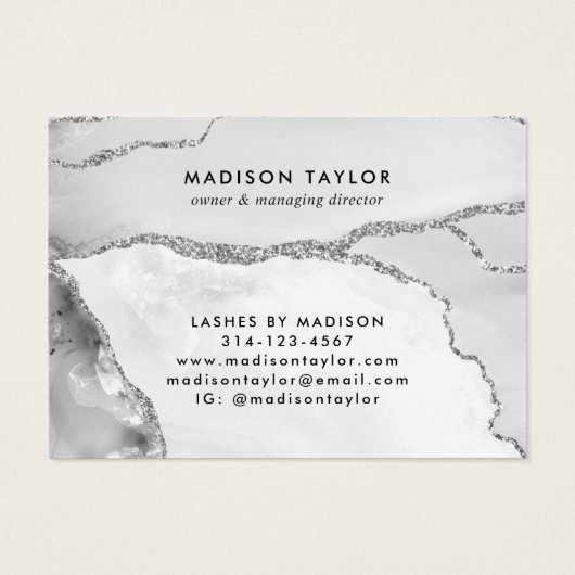 Geschenkgutschein Silberner Glitzer Agate (Rückseite)