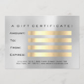 Geschenkgutschein Silver Gold Lash Schönheit Makeu (Rückseite)