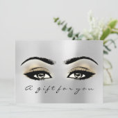 Geschenkgutschein Silver Gold Lash Schönheit Makeu (Stehend Vorderseite)