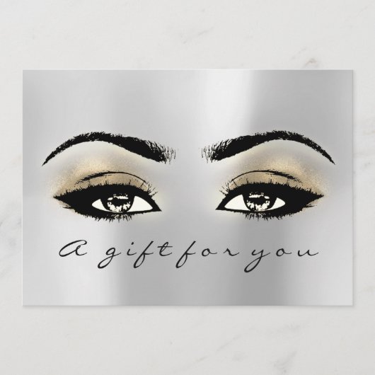Geschenkgutschein Silver Gold Lash Schönheit Makeu (Vorderseite)