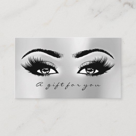 Geschenkgutschein Silver Gray Lashes Makeup Rabattkarte (Vorderseite)