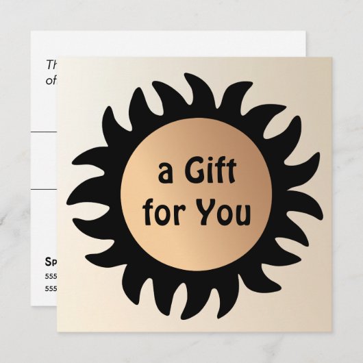 Geschenkgutschein Spray Tan Tanning Salon Einladung (Vorne/Hinten)