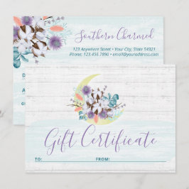 Geschenkgutschein Südflorale Baumwollmondkarte Einladung