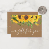 Geschenkgutschein "Sunflower Kraft Small Business" Mitteilungskarte (Vorderseite/Rückseite Beispiel)