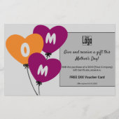 Geschenkgutschein und Bonus Mutter-Tag-Werbeaktion Flyer (Vorne)