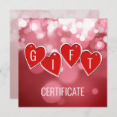 Geschenkgutschein Valentinstag Liebe Rote Herzen (Vorne/Hinten)