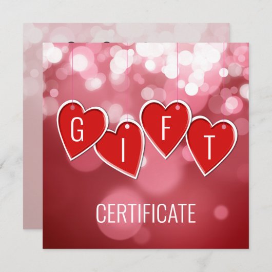 Geschenkgutschein Valentinstag Liebe Rote Herzen (Vorne/Hinten)