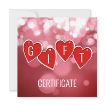Geschenkgutschein Valentinstag Liebe Rote Herzen