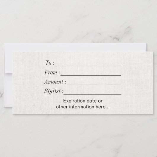 Geschenkgutschein Vintager Schere (Rückseite)