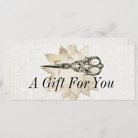 Geschenkgutschein Vintager Schere (Vorne/Hinten)