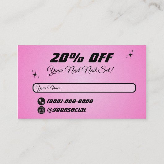 Geschenkgutschein Visitenkarte (Rückseite)