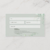 Geschenkgutschein Visitenkarte (Rückseite)