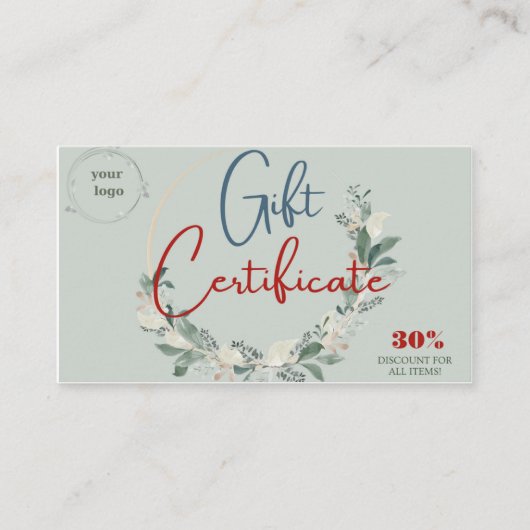 Geschenkgutschein Visitenkarte (Vorderseite)