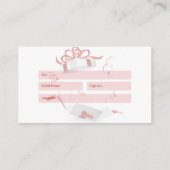 Geschenkgutschein Visitenkarte (Rückseite)