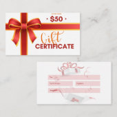 Geschenkgutschein Visitenkarte (Vorne/Hinten)
