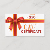 Geschenkgutschein Visitenkarte (Vorderseite)