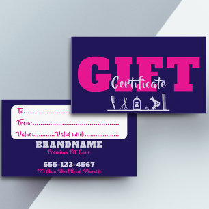 Geschenkgutschein-Visitenkarte für Begleitung Visitenkarte