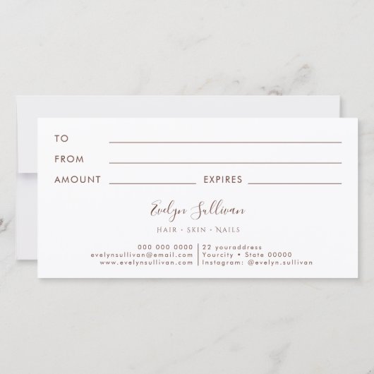 Geschenkgutschein von Boho Rose (Rückseite)