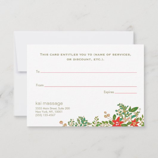 Geschenkgutschein von Christas Poinsettias Einladung (Rückseite)