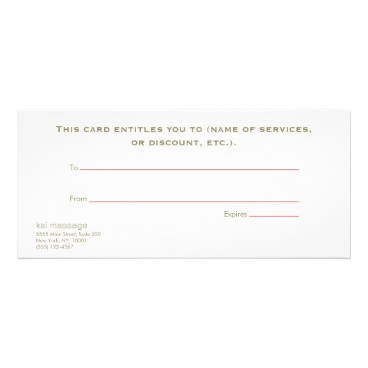 Geschenkgutschein von Christas Poinsettias Werbekarte (Hinten)