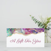 Geschenkgutschein von Fuchsia aquamarine (Stehend Vorderseite)