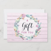 Geschenkgutschein Wasserfarben Sukkulent Cactus Bo (Vorderseite)