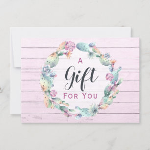 Geschenkgutschein Wasserfarben Sukkulent Cactus Bo