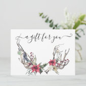 Geschenkgutschein Weihnachten Boho Horns Floral (Stehend Vorderseite)