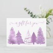 Geschenkgutschein Weihnachtsbaum Lila (Stehend Vorderseite)