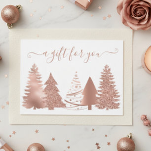 Geschenkgutschein Weihnachtsbaum Rose Gold