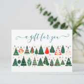 Geschenkgutschein Weihnachtsbaum Skandinavien Einladung (Stehend Vorderseite)