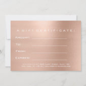 Geschenkgutschein Weißes Lashes Rose Schönheit ros (Rückseite)