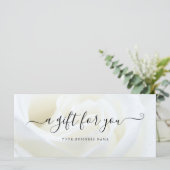 Geschenkgutschein "White Rose Floral" (Stehend Vorderseite)