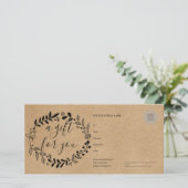 Geschenkgutschein "Woodland Garland Rustic Kraft" (Stehend Vorderseite)