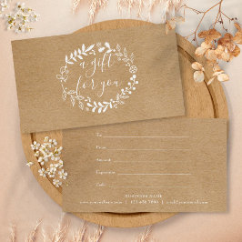 Geschenkgutschein "Woodland Garland Rustic Kraft"