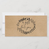 Geschenkgutschein "Woodland Garland Rustic Kraft" (Vorderseite)