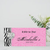 Geschenkgutschein Zebra Pink Leopard (Stehend Vorderseite)