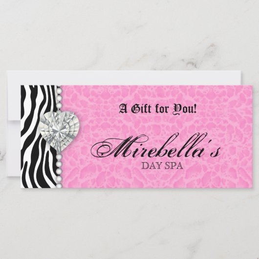 Geschenkgutschein Zebra Pink Leopard (Vorderseite)