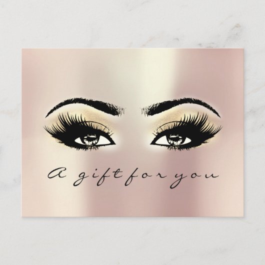 Geschenkgutscheine Augen Rose Gold Makeup Künstler Postkarte (Vorderseite)