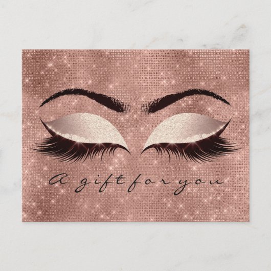 Geschenkgutscheine Augen Rose Pinselstrich Postkarte (Vorderseite)