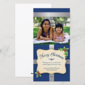 Geschenkgutscheine Blau Zickzack Weihnachten (Vorne/Hinten)