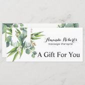 Geschenkgutscheine Botanische Massage Therapie Wel (Vorne/Hinten)