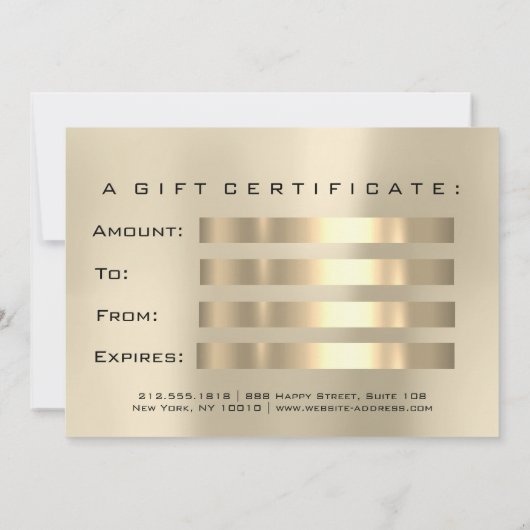 Geschenkgutscheine Champaigne Lash Schönheitspfleg (Rückseite)