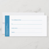 Geschenkgutscheine Dental Care Healthy Smile Blue Dankeskarte (Rückseite)