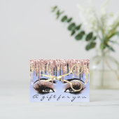 Geschenkgutscheine Friseur Blue Lash Makeup Visitenkarte (Stehend Vorderseite)